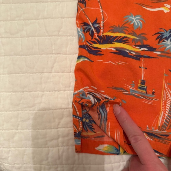 Polo Ralph Lauren Orange Swordfish Tropical Coastal Button Down Shirt Size Large - Picture 8 of 14